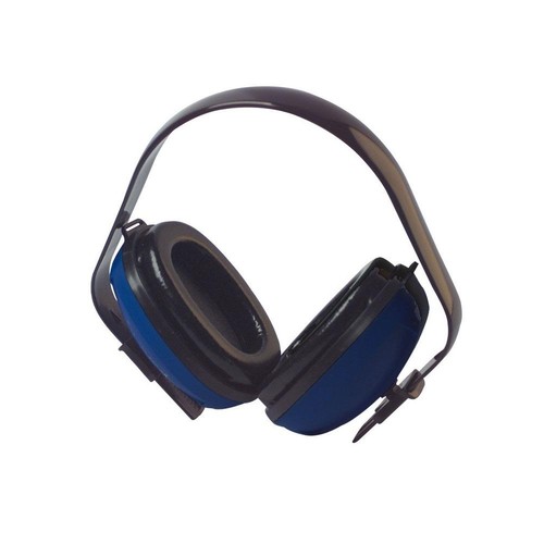 Blue headband ear defenders